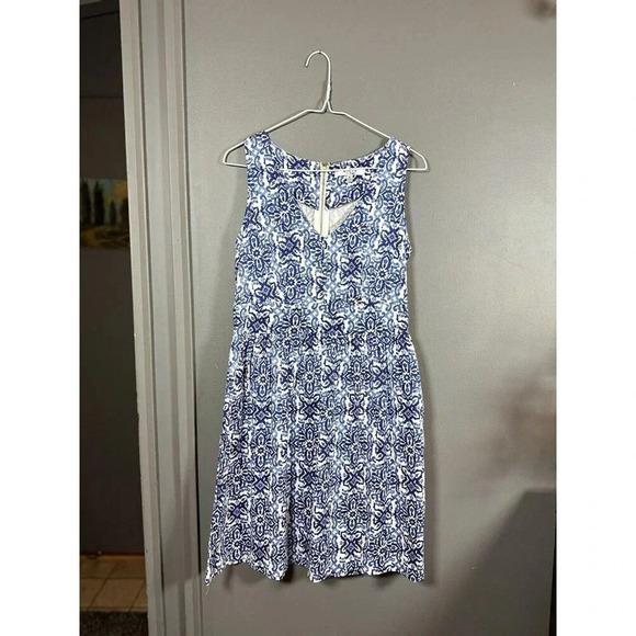 Milly For Design Nation Italia Dress A-Line V-neck Blue Combo 8 Pleated Banvin - Picture 1 of 12